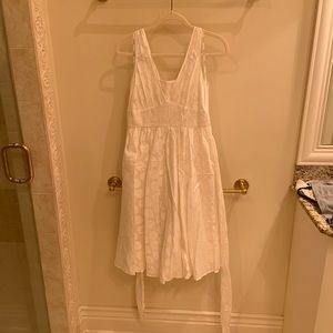 Flowy white polka dot dress!